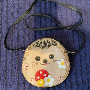 Sleepyville Critters Hedgehog with Mushroom Mini Purse Bag Crossbody